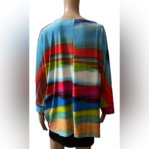 NWT Ali Miles Round Neck 3/4 Sleeve Front Side Twist Knit Tunic Size XL - Picture 4 of 7